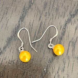 Sterling Silver Orange Drop Earrings